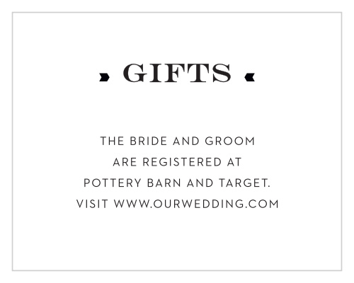 Make sure your guests know your registry details using the Travel in Style Registry Cards.