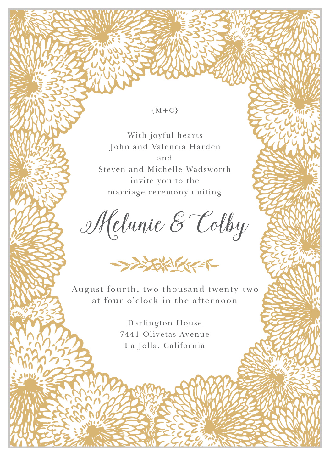 Full Bloom Foil Wedding Invitations