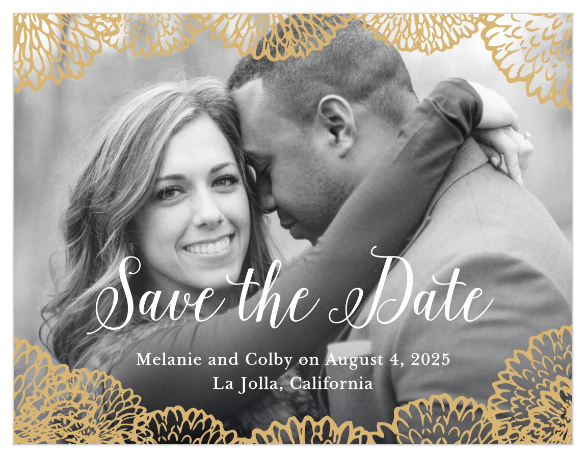 Full Bloom Foil Save the Date Cards