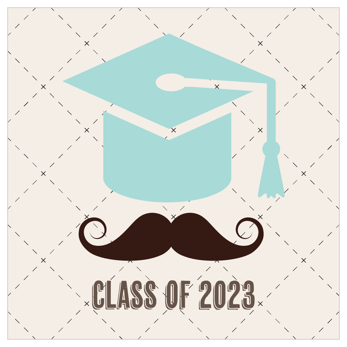 Mustache Cap Graduation Invitation by Basic Invite