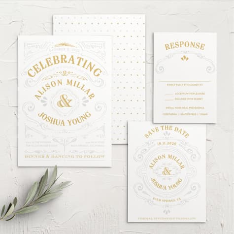 Cheerful Celebrations Foil Wedding Invitations