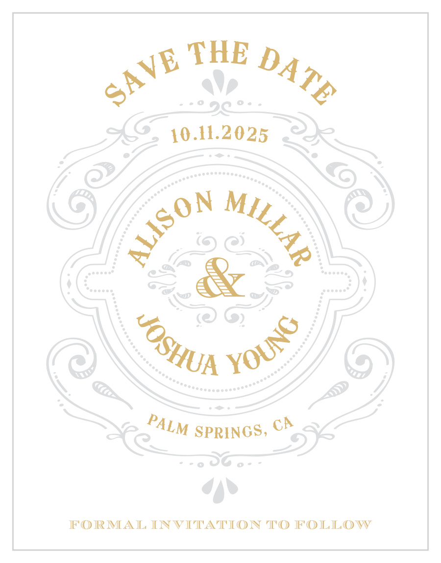 Cheerful Celebrations Foil Save the Date Cards
