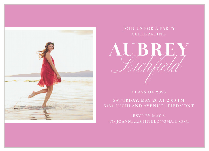 The Front and Center Graduation Invitations is a customizable card that can be made to fit any style.