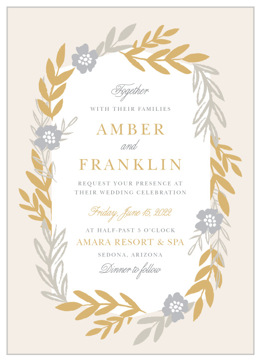 Our Glimmering Garland Foil Wedding Invitations are as classically beautiful as they are beautifully classic.