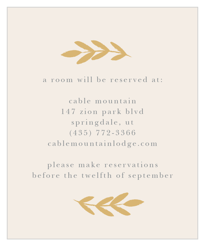 Glimmering Garland Foil Accommodation Cards