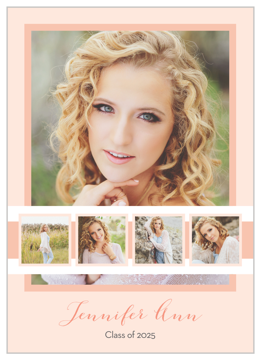 Photo Stripe Graduation Announcements