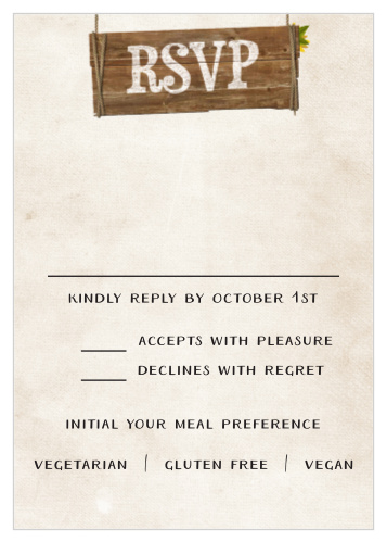 With the Rustic Heartchery Response Cards you will be able to keep track of all the guests that plan on attending your wedding.