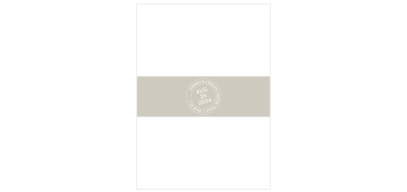 Composed from the heart, with a smoky taupe background and embellished with a postmark emblem, the Note Home Belly Bands are used to neatly package the rest of your wedding suite!