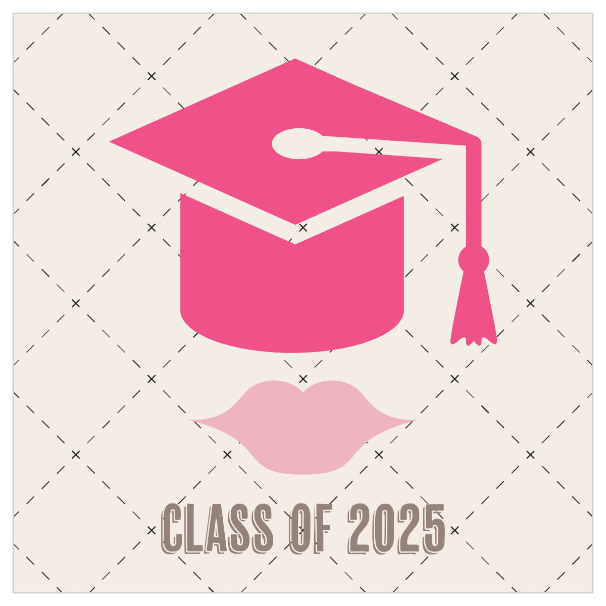 Lips Cap Graduation Invitations