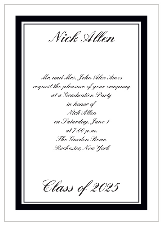 The Traditional Styles Graduation Invitation is the epitome of timeless beauty. 