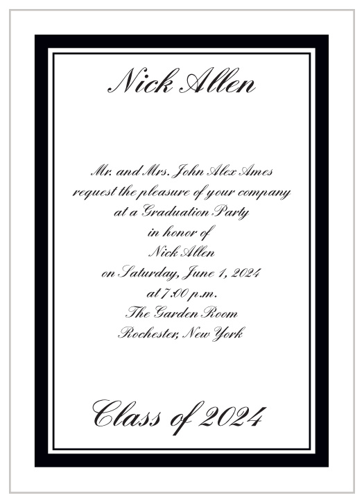 The Traditional Styles Graduation Invitation is the epitome of timeless beauty. 
