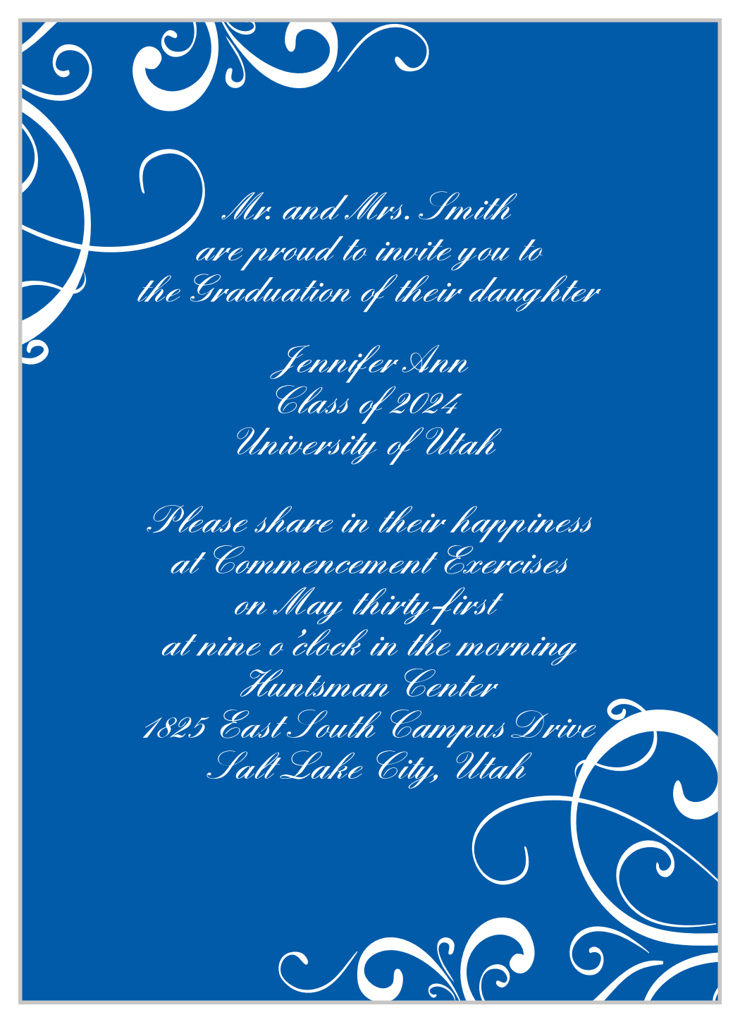 Senior Swirls Graduation Invitations