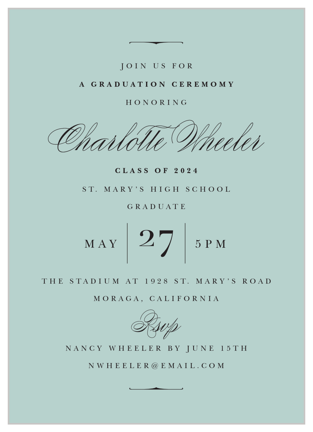 Vintage Honors Graduation Invitations
