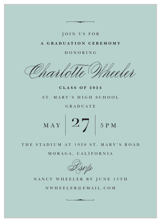 The Vintage Honors Graduation Invitation has an old-world vintage charm with a little bit of modern flair. 