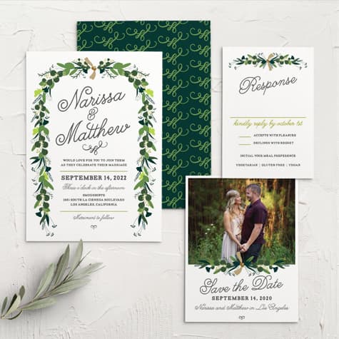 Hanging Garland Wedding Invitations