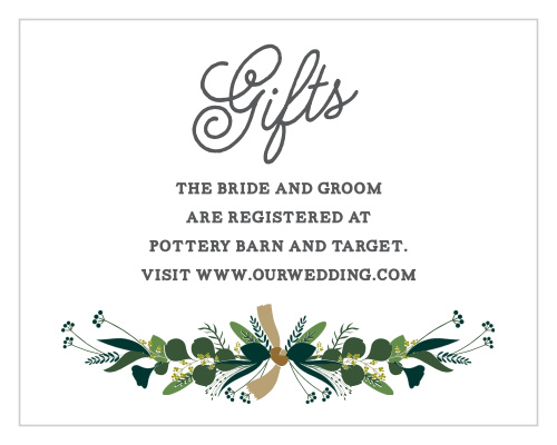 Hanging Garland Registry Cards allow you to guide your guests to the location of your registry.