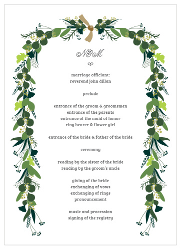 With the help of our Hanging Garland Wedding Programs, your guests can easily follow along with each moment and member of your wedding party.