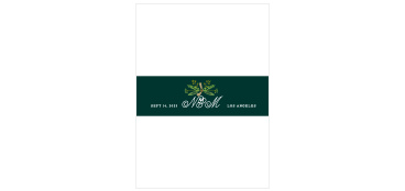 A deep green is the perfect background for the white script spelling out your wedding details.