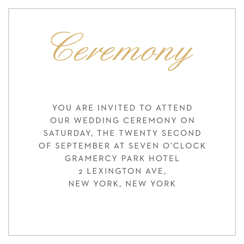 Note Home Foil Ceremony Cards