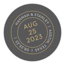 Composed from the heart, with a french grey background and embellished with a postmark emblem in gold foil and smoky taupe, the Note Home Foil Wedding Stickers are more than a sticker, they're a momento of the love you and your betrothed share!