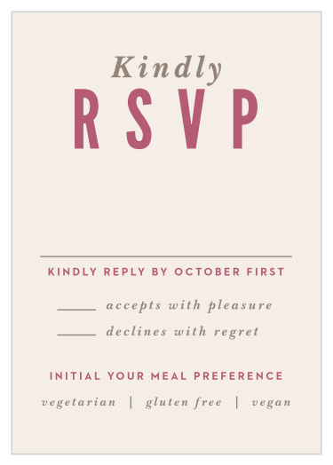 Use our Ribbons and Confetti Wedding Response card and obtain your guest's attendance information with style.