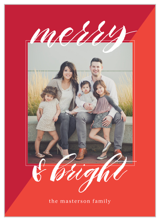 Share your season's greetings with your family and friends using the Hip Script Photo Christmas Card.