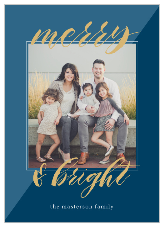Share your season's greetings with your family and friends using the Hip Script Foil Photo Christmas Card.