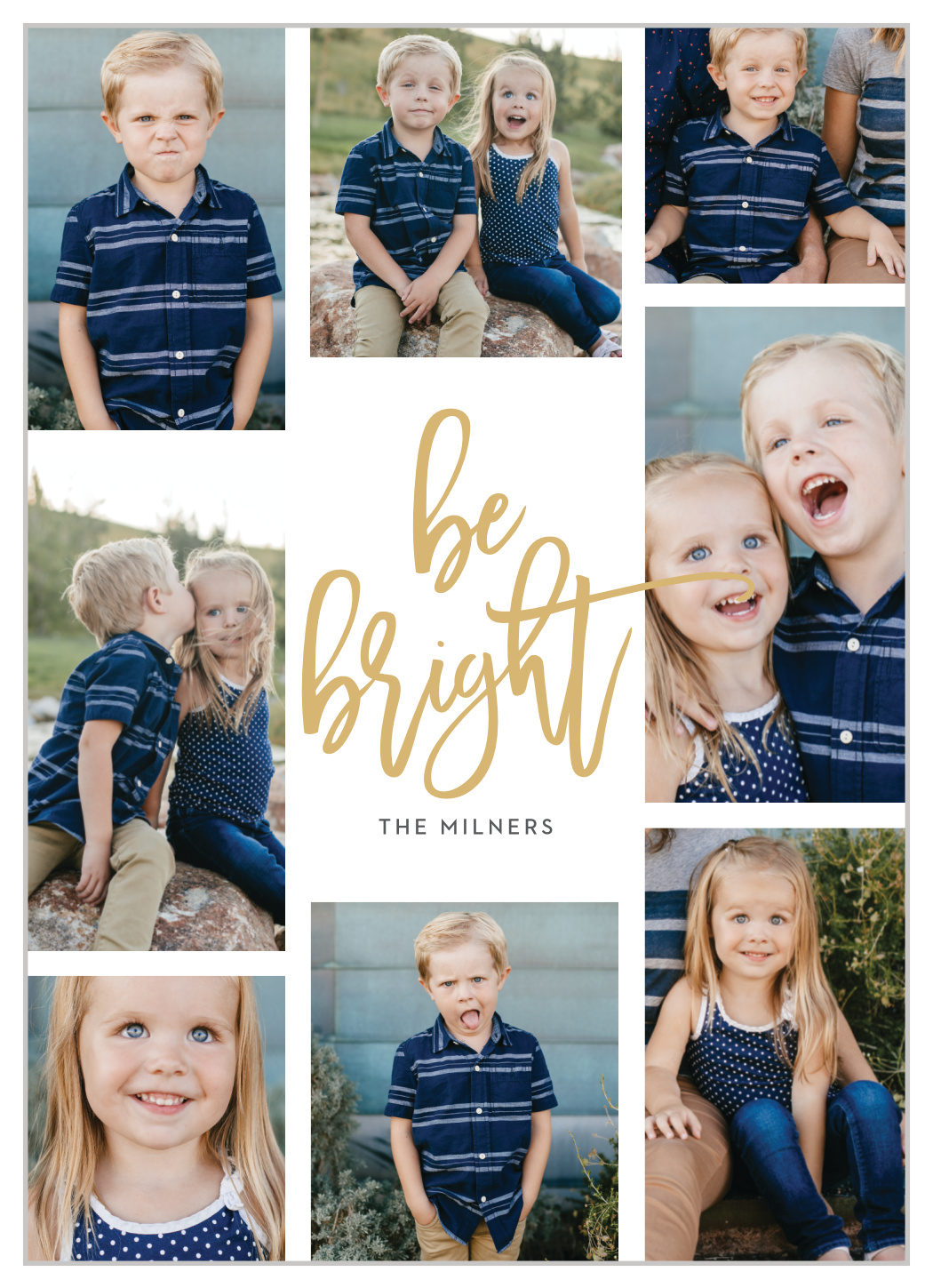 Insta Grid Foil Photo Holiday Cards