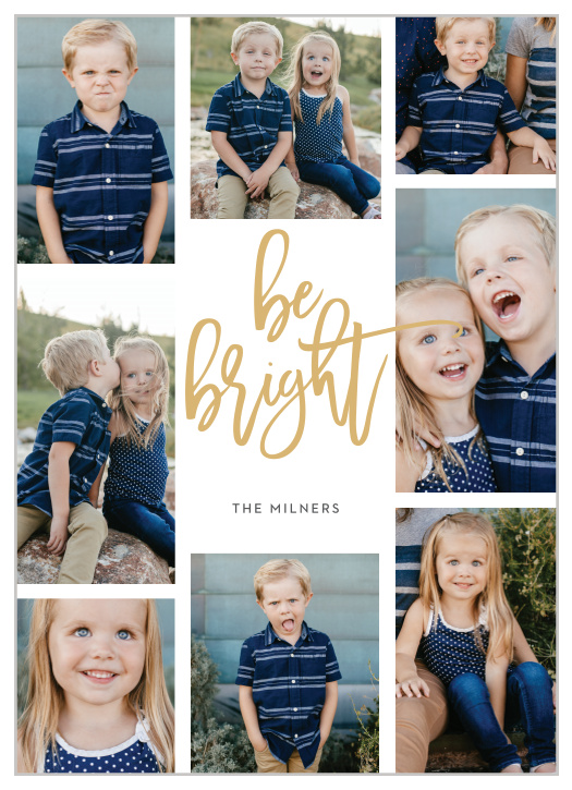 Send your holiday cheer and family photos with the Insta Grid Photo Holiday Card.