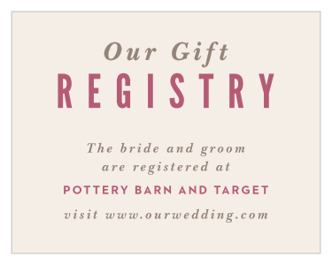 Our Ribbons and Confetti matching registry cards are the perfect way to provide your registry information to your guests.