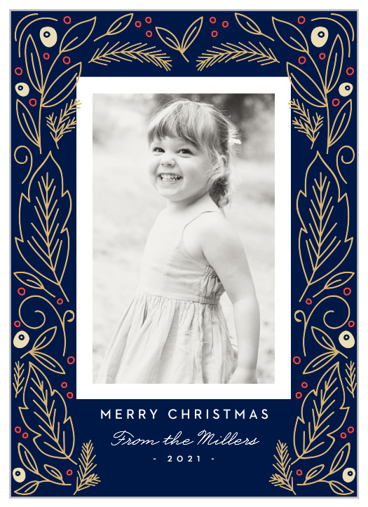 Holly Christmas Cards - Match Your Color & Style Free!