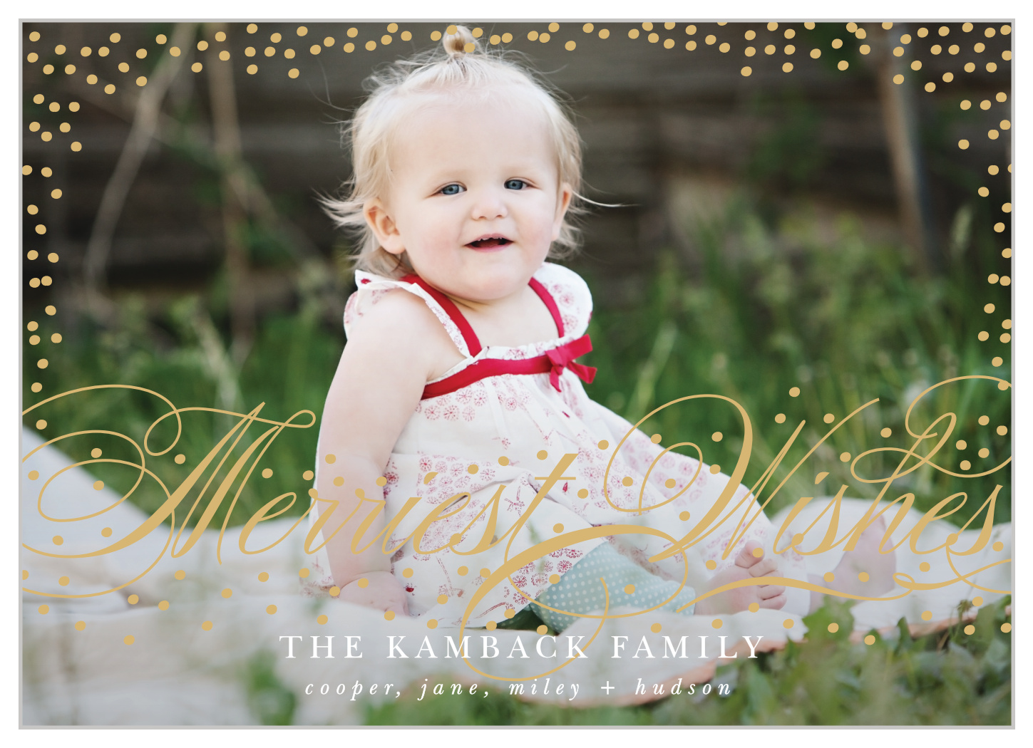 Merry Wishes Foil Photo Holiday Cards