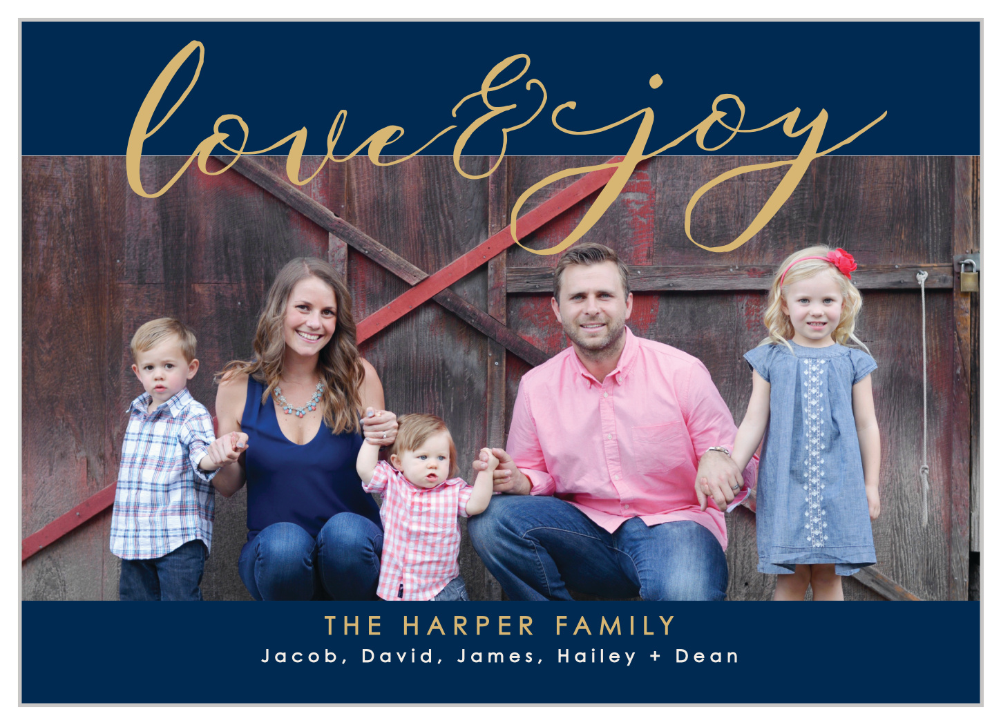 Love & Joy Foil Photo Holiday Cards