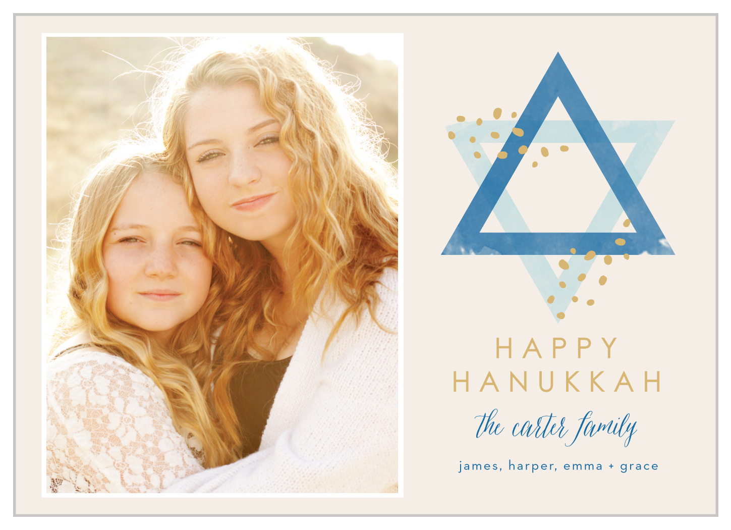 Happy Photo Foil Hanukkah Cards