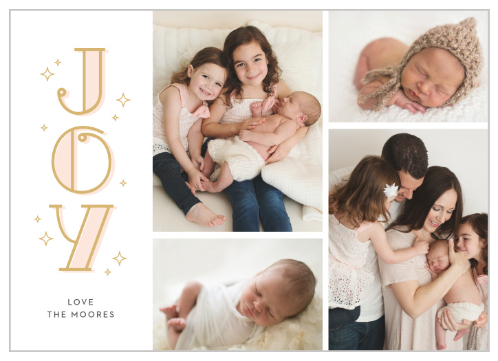 Upload your own favorite photos to create the perfect quartet for your Cute Deco Photo Holiday Cards.