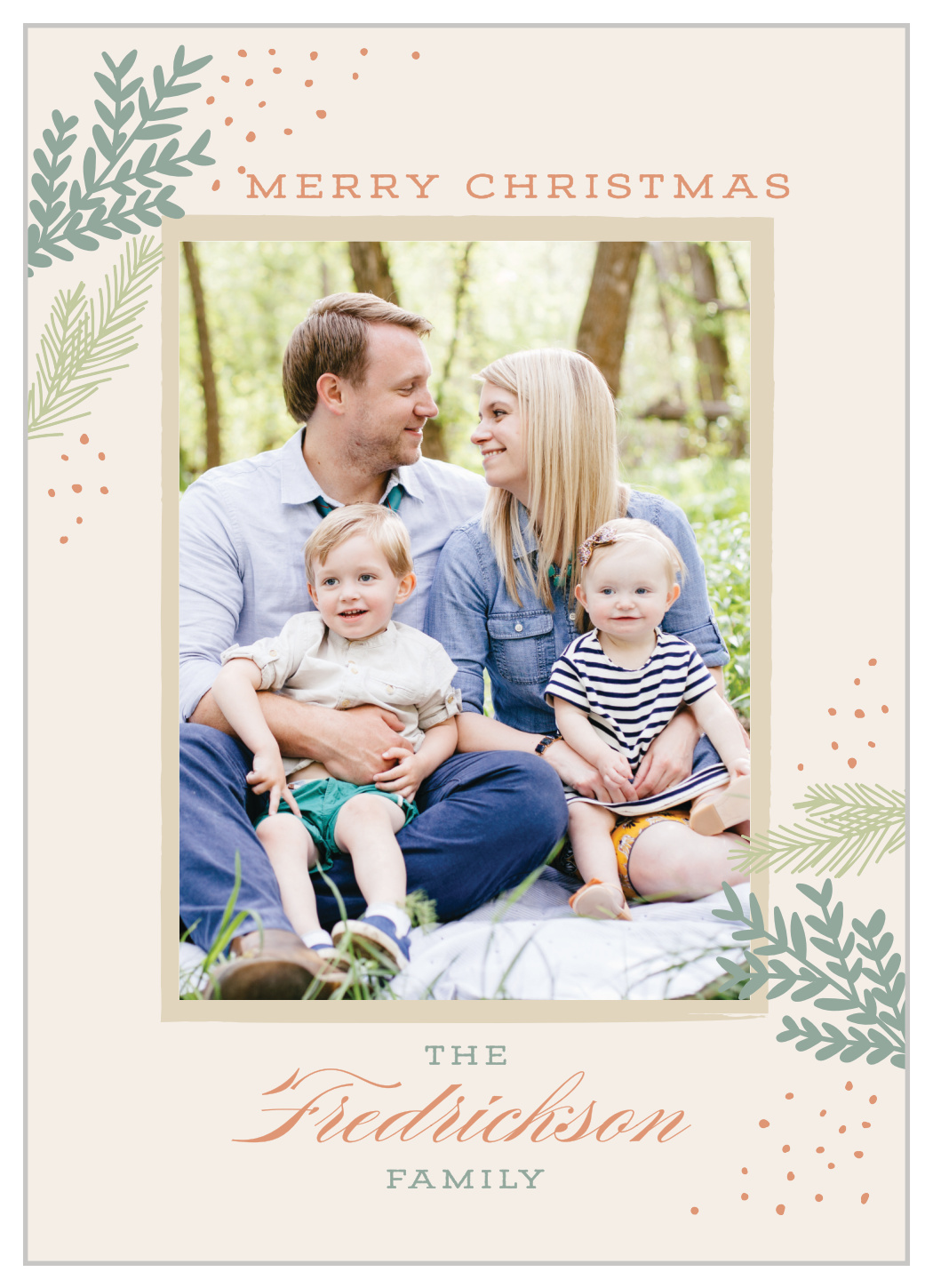 Boughs & Berries Foil Photo Christmas Cards