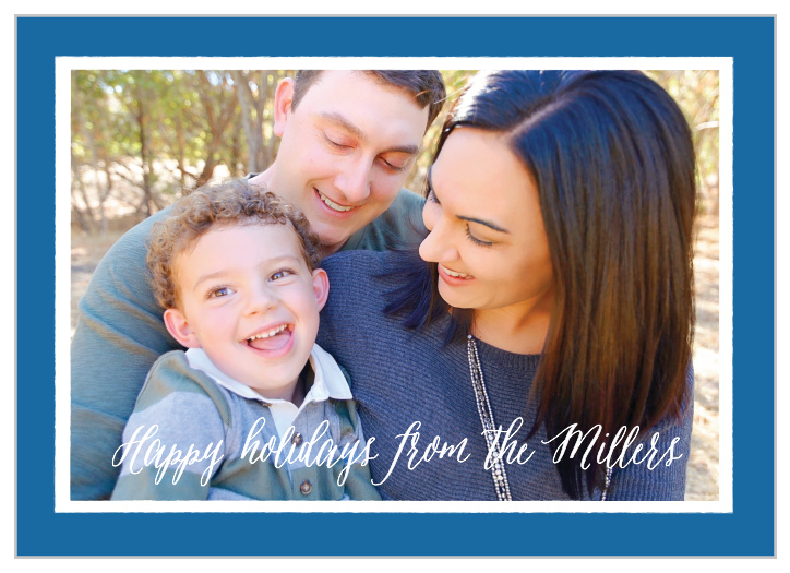 Choose your favorite photo of your beautiful family to grace the front of our delightful Color Block Photo Holiday Cards.