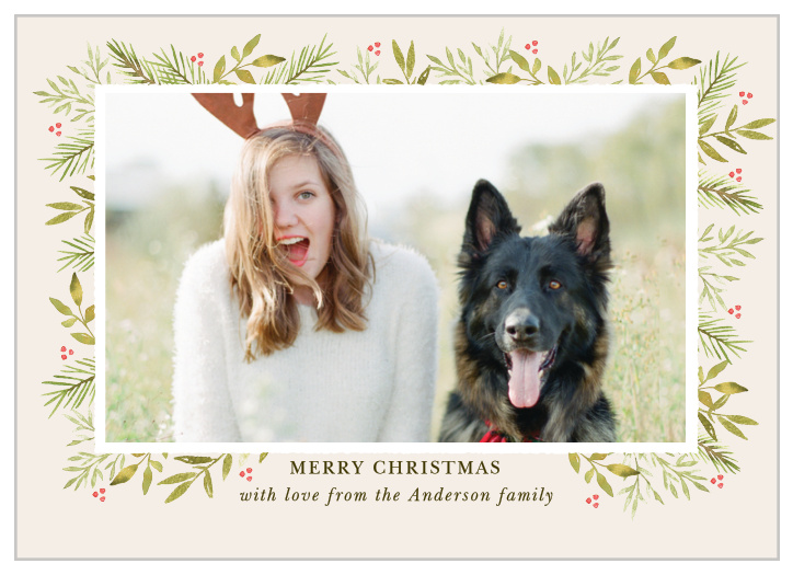 Bring a smile to your friend's and family's faces with the Winter Watercolor Photo Christmas Cards.