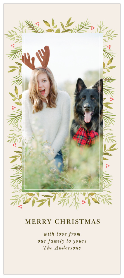 Bring a smile to your friend's and family's faces with the Winter Watercolor Tea Photo Christmas Cards.