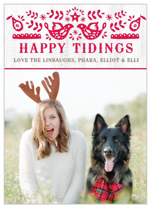 Bring tidings of comfort and joy to your loved ones this year using the Happy Tidings Photo Christmas Cards.