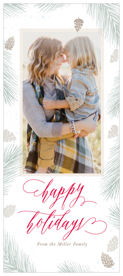 Keep your Holiday Cards classic this year using the Perfect Pinecone Tea Photo Christmas Cards.
