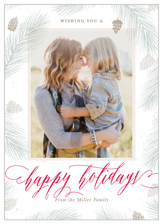 Keep your Holiday Cards classic this year using the Perfect Pinecone Photo Christmas Cards.