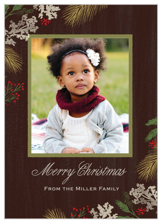 Keep your Holiday Cards classic this year using the Winter Harvest Photo Christmas Cards.