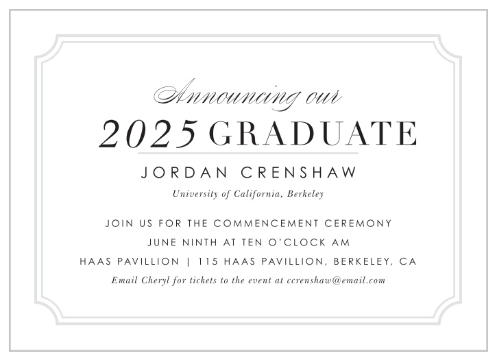 The Traditional Lines Graduation Invitation is a simple yet elegant design.