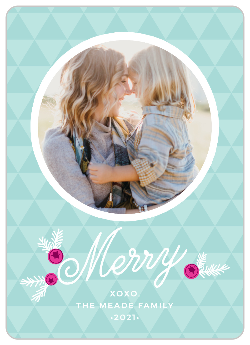 Bright Triangles Photo Christmas Cards