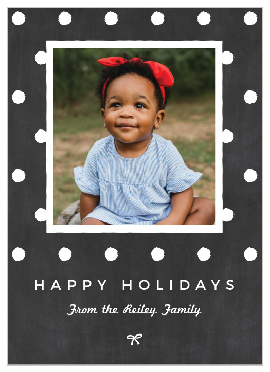 Wish your loved one a happy holiday with the Simply Chalkboard Photo Holiday Cards.