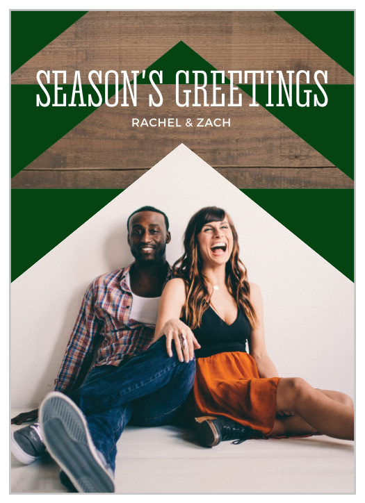 Send season's greetings to all of your friends and family using the Modern Woodland Photo Holiday Cards.