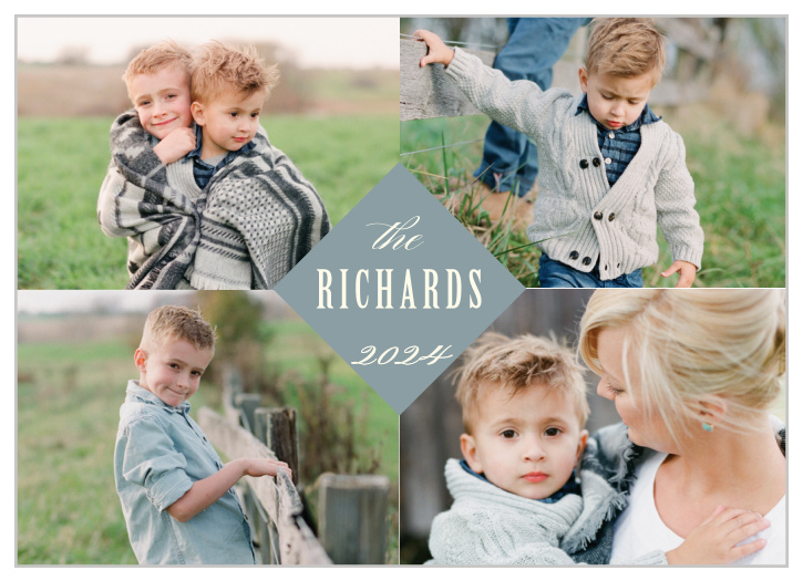 The Joyful Photo Holiday Cards use four of your pictures for it's design's focal point.