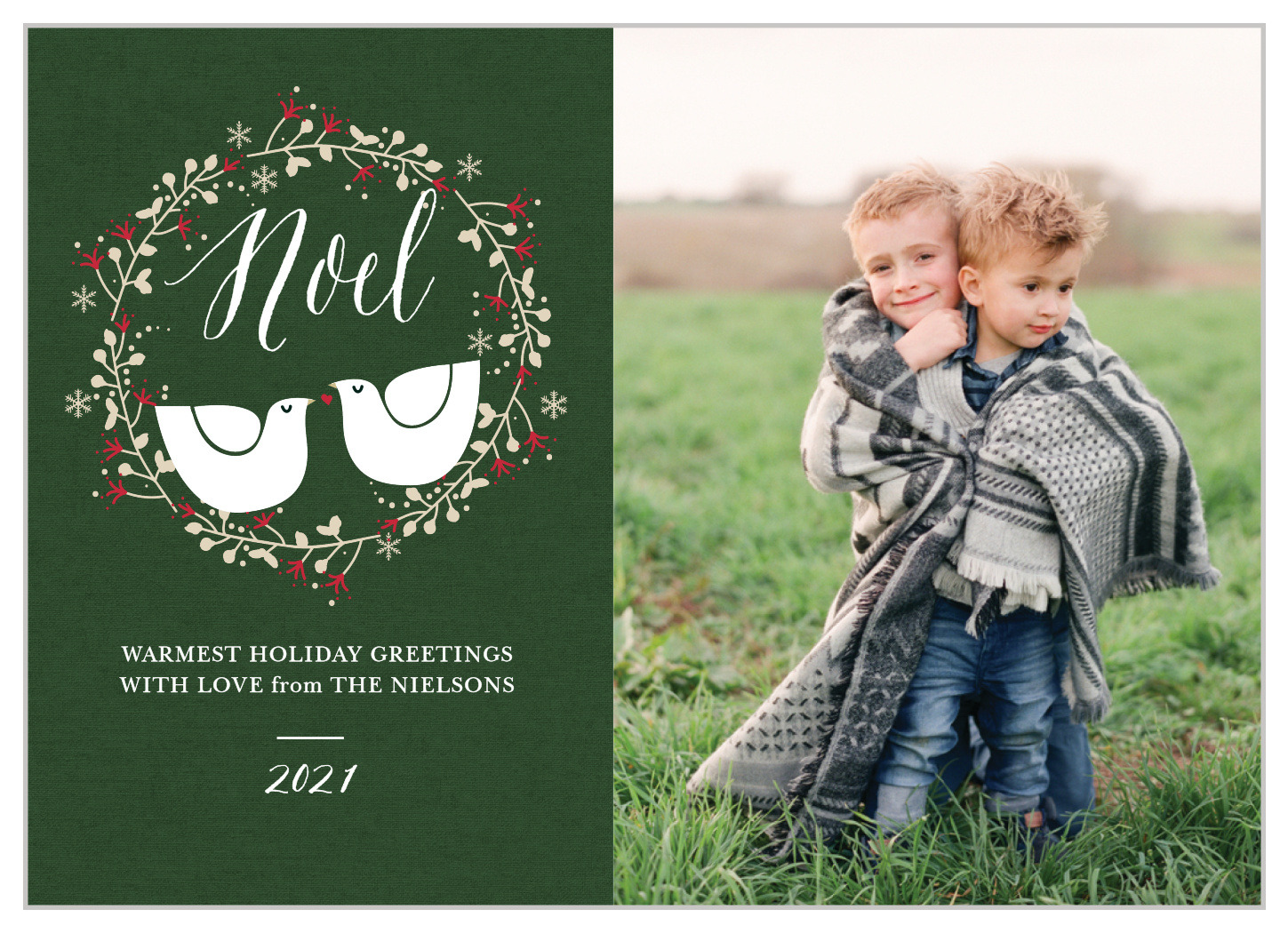 Two Turtle Doves Photo Christmas Cards