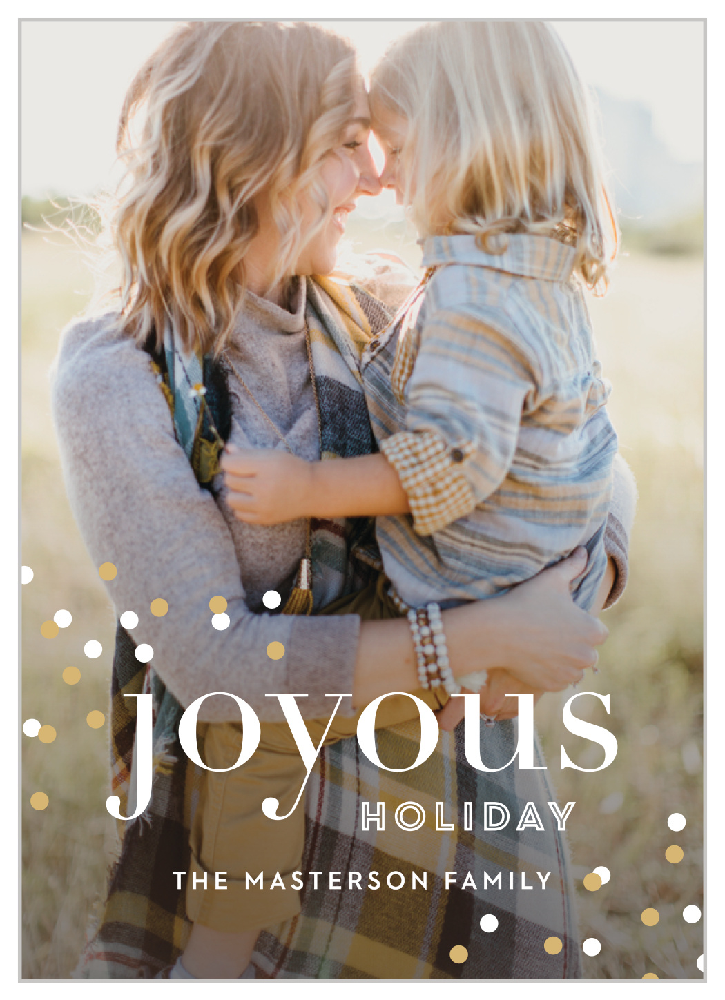 Modern Confetti Foil Photo Holiday Cards
